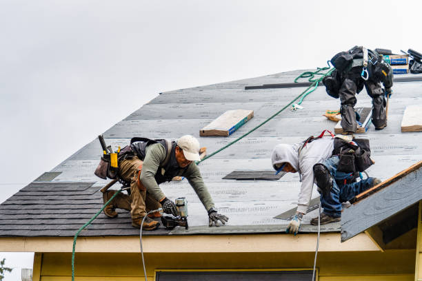 Professional Gutter Installation technician working in Cocolamus, PA